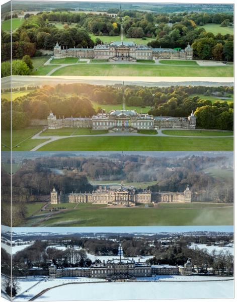 Wentworth Woodhouse Through The Seasons Canvas Print by Apollo Aerial Photography