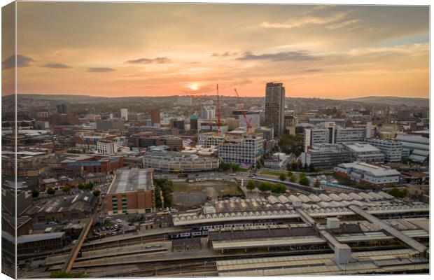 Sheffield City Sunset Canvas Print by Apollo Aerial Photography