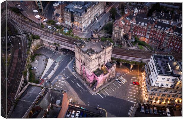 Newcastle Keep Canvas Print by Apollo Aerial Photography