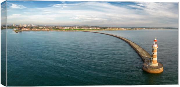 Roker Pier and Lighthouse Canvas Print by Apollo Aerial Photography