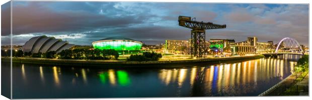 Glasgow Waterfront at Night Canvas Print by Apollo Aerial Photography