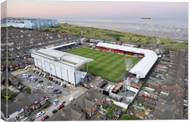 Blundell Park Home of Grimsby Town FC Canvas Print by Apollo Aerial Photography