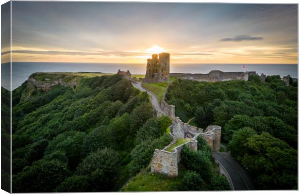 Scarborough Castle Sunrays Canvas Print by Apollo Aerial Photography