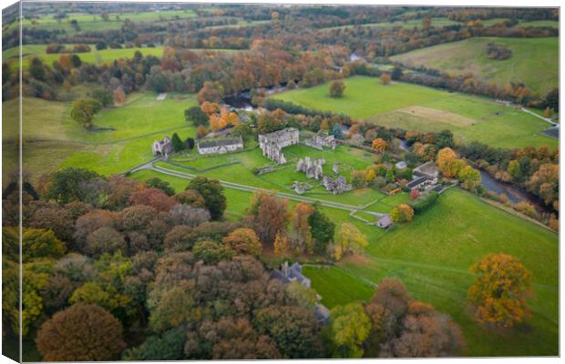 Easby Abbey From The Air Canvas Print by Apollo Aerial Photography