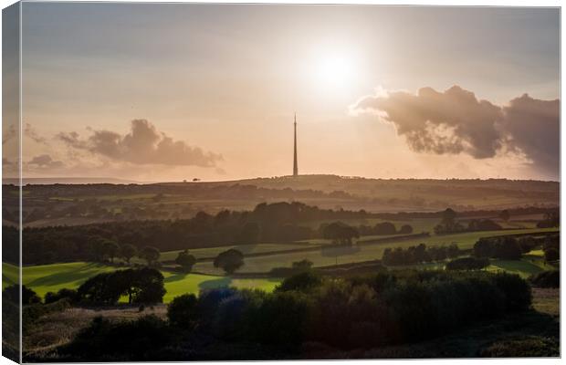 Emley Moor Mast Silhouette Canvas Print by Apollo Aerial Photography