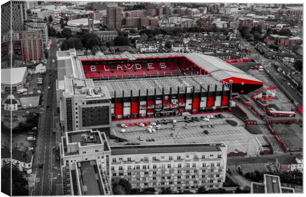 Sheffield United Red Pop Canvas Print by Apollo Aerial Photography