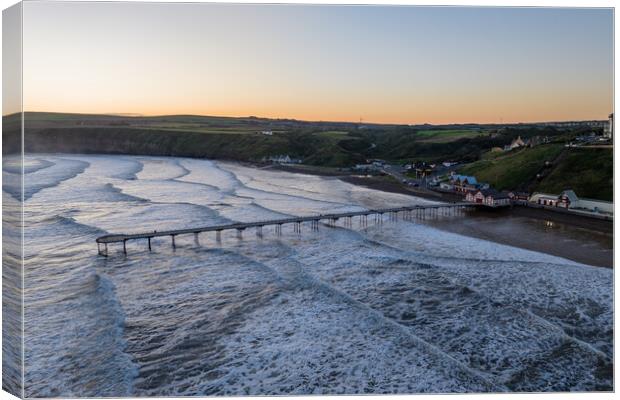 Saltburn by the Sea Sunrise Canvas Print by Apollo Aerial Photography