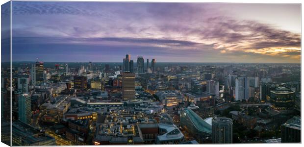 Manchester Dusk Canvas Print by Apollo Aerial Photography