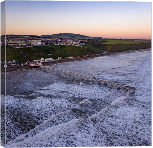 Saltburn By The Sea Sunrise Canvas Print by Apollo Aerial Photography