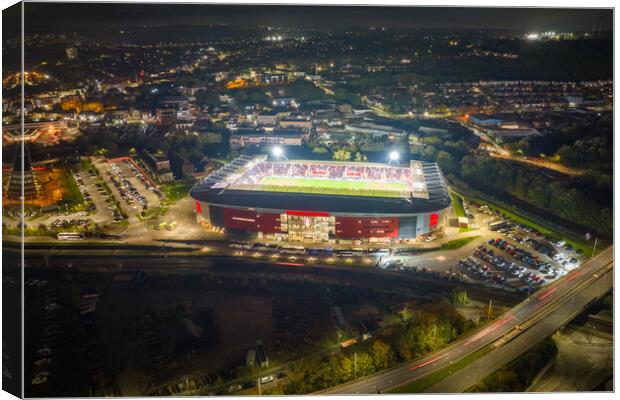 New York Stadium Match Night Canvas Print by Apollo Aerial Photography