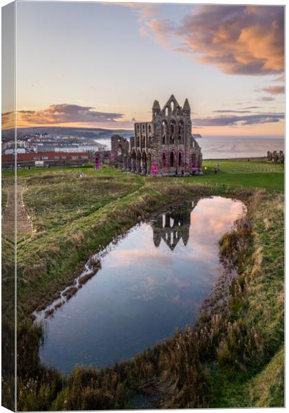 Whitby Abbey Reflections Canvas Print by Apollo Aerial Photography