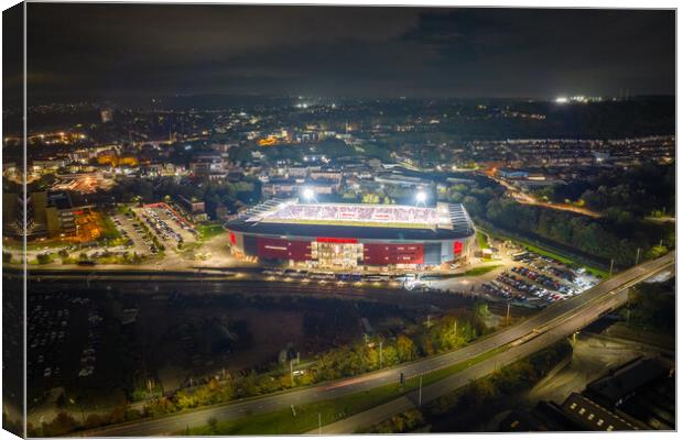 NYS Under the Lights Canvas Print by Apollo Aerial Photography