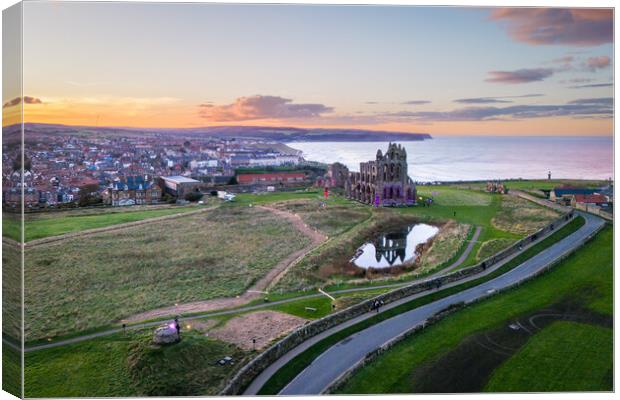 Whitby Abbey Sunset Canvas Print by Apollo Aerial Photography