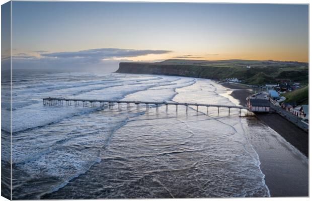 Saltburn by the Sea Sunrise Canvas Print by Apollo Aerial Photography