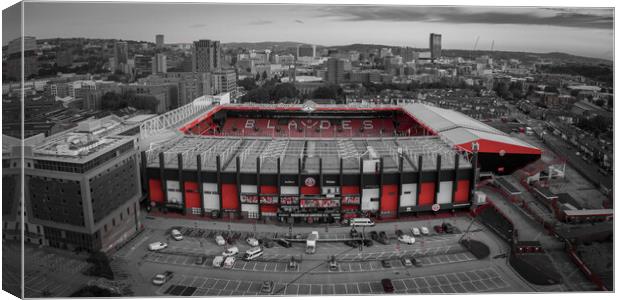Bramall Lane Red Pop Canvas Print by Apollo Aerial Photography