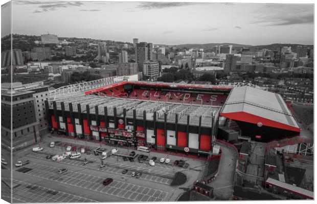Bramall Lane Red Canvas Print by Apollo Aerial Photography