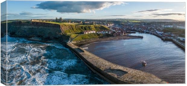 Whitby Panorama Canvas Print by Apollo Aerial Photography
