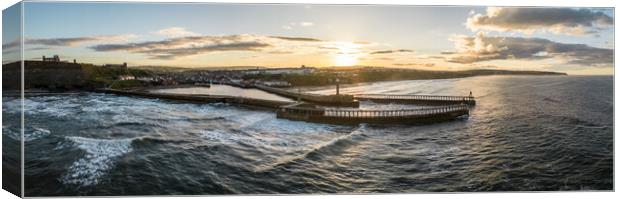 Whitby Sunset Canvas Print by Apollo Aerial Photography