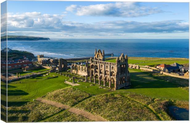 Whitby Abbey Aerial View Canvas Print by Apollo Aerial Photography