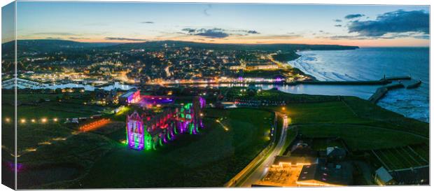 Whitby by Night Canvas Print by Apollo Aerial Photography