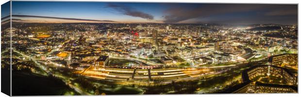 Sheffield Night Panorama Canvas Print by Apollo Aerial Photography