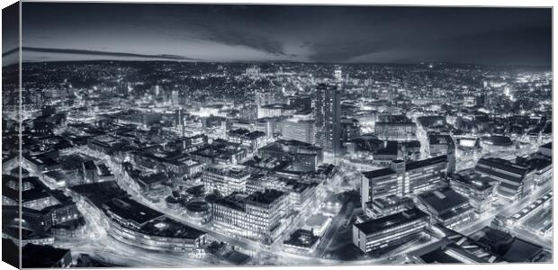 sheffield skyline black and white Canvas Print by Apollo Aerial Photography