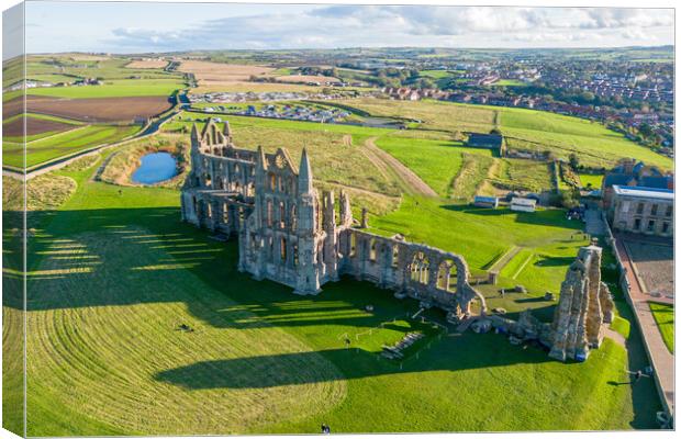 Whitby Abbey by Drone Canvas Print by Apollo Aerial Photography