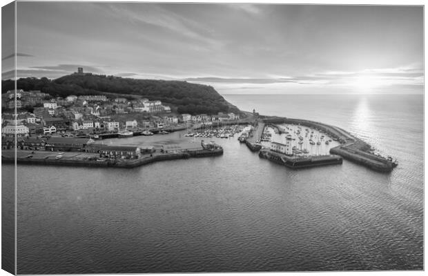 Scarborough in Black and White Canvas Print by Apollo Aerial Photography