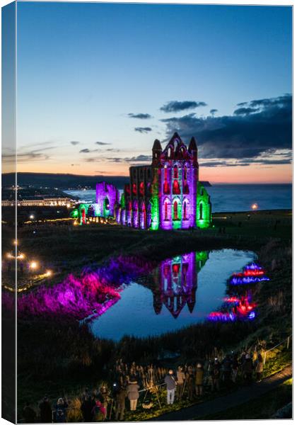 Whitby Illuminations Canvas Print by Apollo Aerial Photography