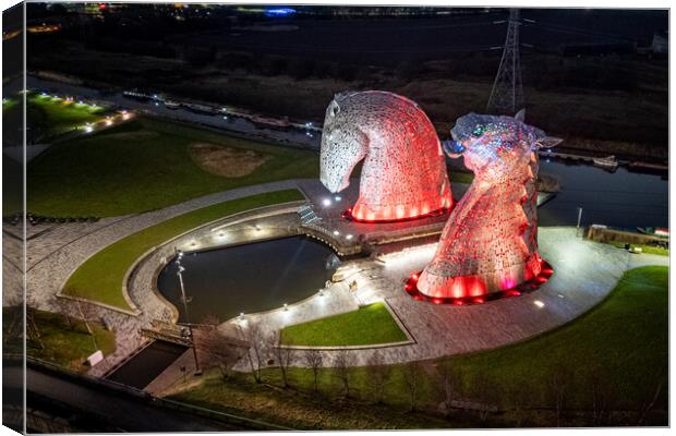 The Kelpies Falkirk Canvas Print by Apollo Aerial Photography