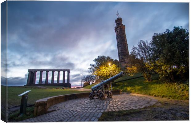 Calton Hill Monuments Canvas Print by Apollo Aerial Photography