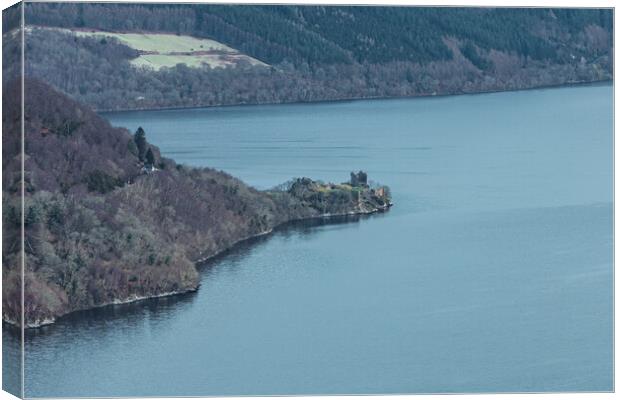 Urquhart Castle on Loch Ness Canvas Print by Apollo Aerial Photography