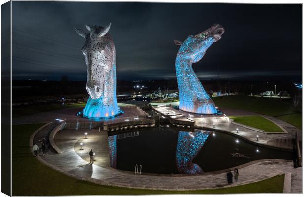 The Kelpies in Blue Canvas Print by Apollo Aerial Photography
