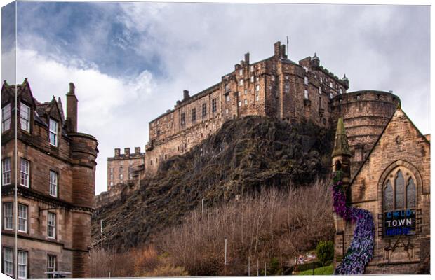 Edinburgh Castle from The Vennel Canvas Print by Apollo Aerial Photography