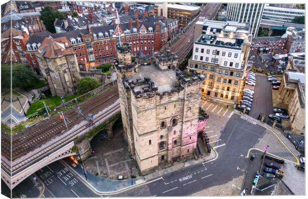 Castle Keep Newcastle Canvas Print by Apollo Aerial Photography