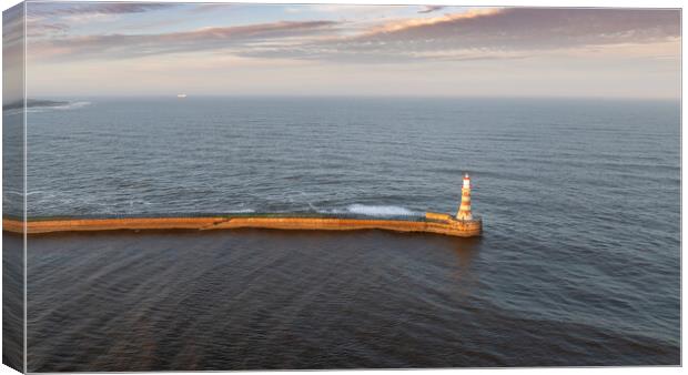 Roker Pier and Lighthouse Canvas Print by Apollo Aerial Photography