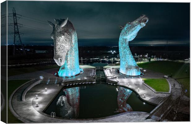 Kelpies Falkirk Canvas Print by Apollo Aerial Photography