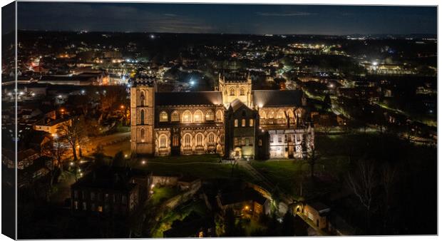 Ripon Cathedral at Night Canvas Print by Apollo Aerial Photography