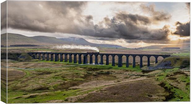 Ribblehead Viaduct Steam Train Canvas Print by Apollo Aerial Photography