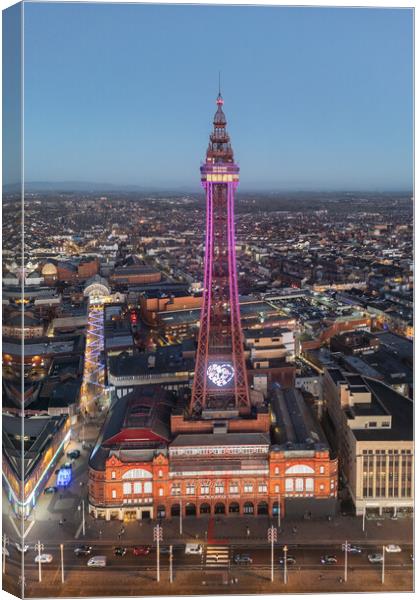 Blackpool Tower Lights Canvas Print by Apollo Aerial Photography