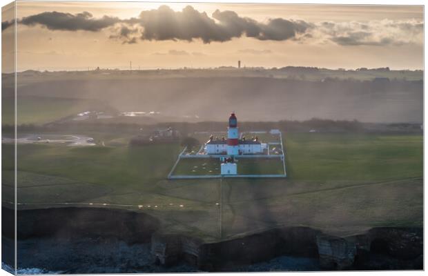 Souter Lighthouse Sunset Canvas Print by Apollo Aerial Photography