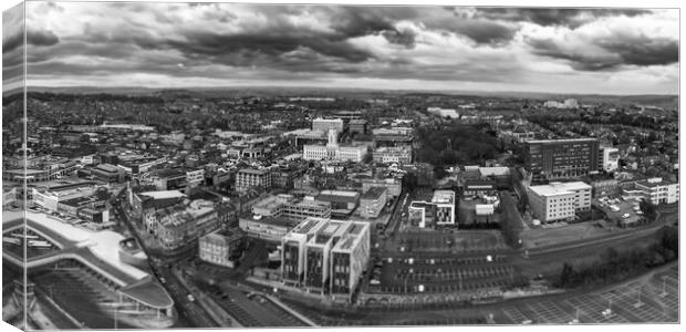 Barnsley Black and White Canvas Print by Apollo Aerial Photography