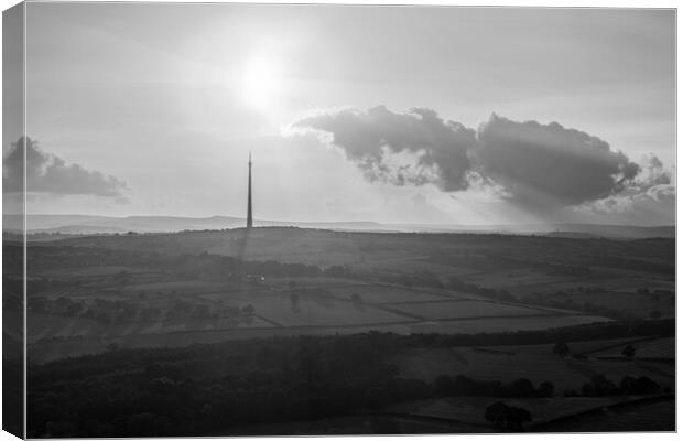 Emley Moor TV Mast Canvas Print by Apollo Aerial Photography