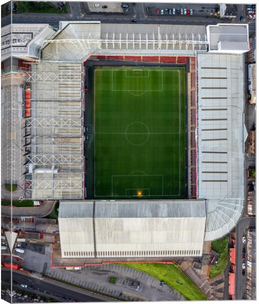 Bramall Lane Top Down View Canvas Print by Apollo Aerial Photography