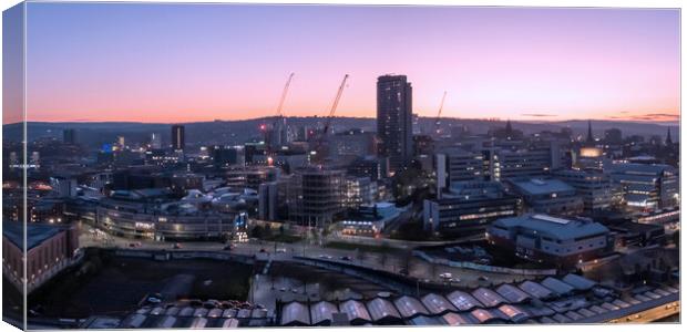 Sheffield Skyline Sunset Canvas Print by Apollo Aerial Photography