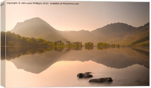Calm Reflections Over Buttermere Canvas Print by John-paul Phillippe