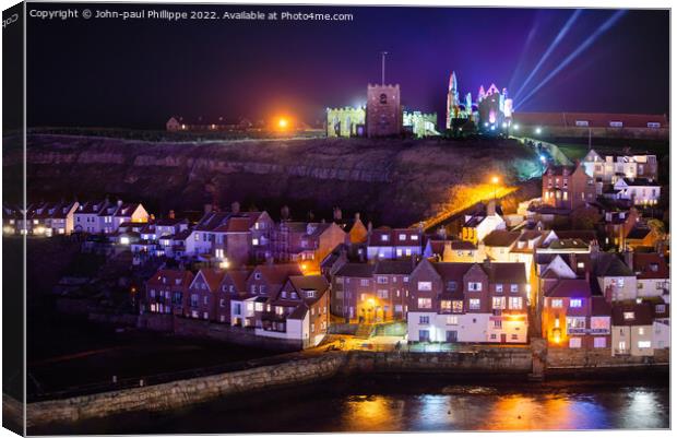 Whitby By Night Canvas Print by John-paul Phillippe