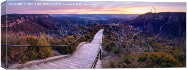 Cahill's Lookout blue mountains Canvas Print by John-paul Phillippe