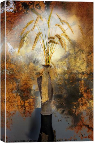 A vase of wheat Canvas Print by Horace Goodenough
