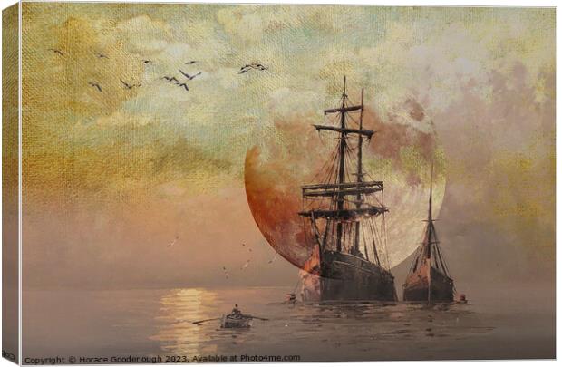 Sailing into the Sun Canvas Print by Horace Goodenough